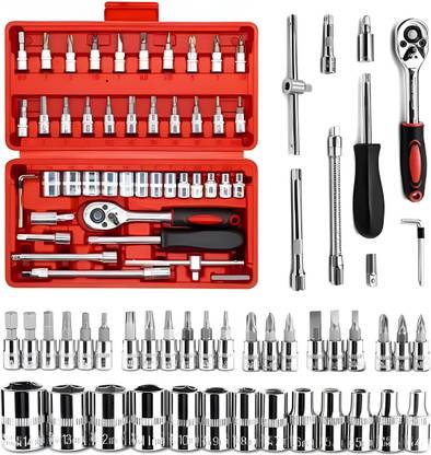 TAJA 46 in 1 Pcs Tool Kit & Screwdriver SET Hand Tool Kit Vehicle Tool Kit