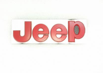 GOYAL MOTORS 3D METAL JEEP LOGO STICKER FOR CAR | RED COLOUR Vehicle Tool Kit