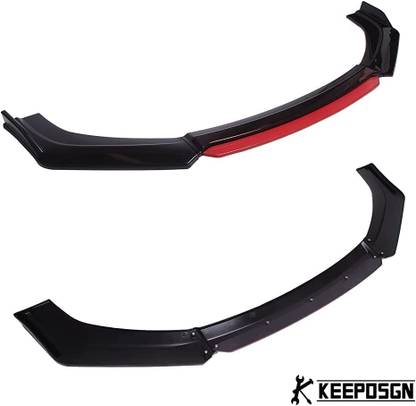 AUTO MT 4PC Red Bumper Splitter Universal Front Splitter Durable Car Front Chin Body Kit Spring Leaf