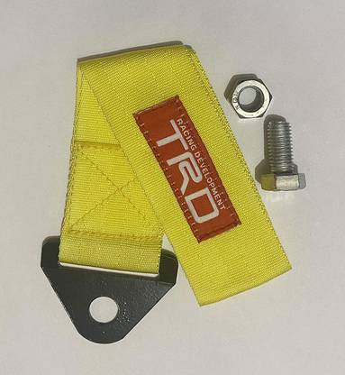 AuTop YELLOW TRD Tow Belt & Strap Universal Front & Rear Tow Strap Hook Towing Belt Front and Rear Mount Towing Hook