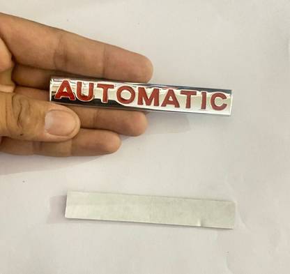 Auto MT Automatic SILVR RED Logo 10.3x1.5cm Car Metal Emblem 3D Badge Sport Sticker Vehicle Tool Kit