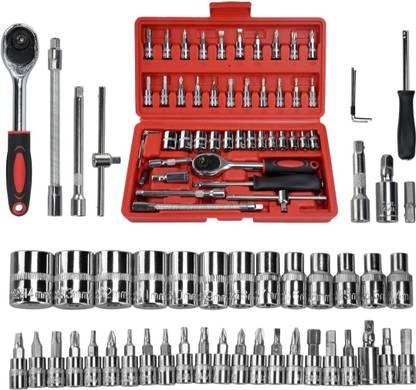 OMKUMAR 46 In 1 Pcs Tool Kit For Home Use Spanner Set Socket Set Wrench Set Vehicle Tool Kit