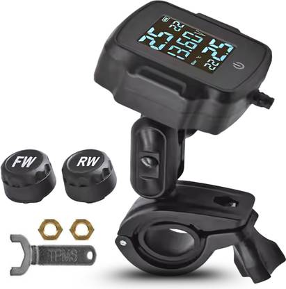 AutoPowerz Bike Tyre Pressure Monitoring System, Universal Air Leak Alarm, Low Pressure Alarm, High Pressure Alarm, High Temperature Alarm Vehicle Tool Roll