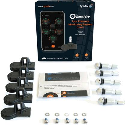 SensAiry 4 Wheeler Bluetooth LE Tyre Pressure Monitoring System TPMS Vehicle Tool Roll