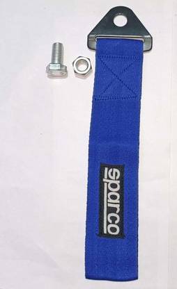 Auto MT Blue SPARCO Tow Belt & Strap || SPARCO Premium Blue Universal Front & Rear Tow Strap/Tow Hook Towing Belt (Nylon, 1000 kg Pull Capacity) Front and Rear Mount Towing Hook