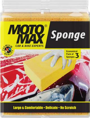 Motomax Multipurpose Sponge for Washing Cars, Bikes, Kitchen Surfaces, Pack Of 3 Polyester Vehicle Washing  Sponge