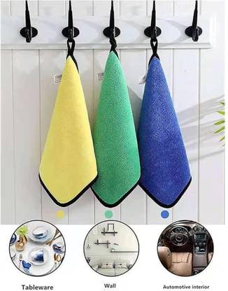 AM Creations Pack of 3 Lint Free Dual Sided Vehicle, Glass & floor Cleaning Cloth AC2.601 Wet and Dry Microfiber Cleaning Cloth