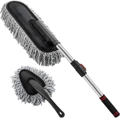 CB Track Car Microfiber Duster combo with Extendable Handle, Multi-Purpose Dust-Remover Wet and Dry Duster Set