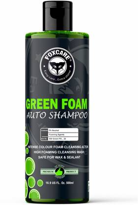 FOXCARE Green Colour Foam Car Shampoo | Produces Thick Green Colour Foam - 500ml Car Washing Liquid