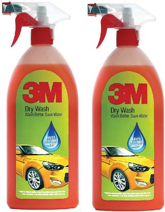 3M Dry Wash, Save upto 99% water (1L Each, Pack of 2) Car Washing Liquid