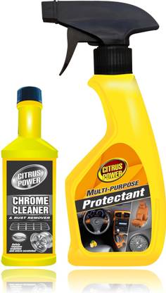 CITRUS POWER Chrome Cleaner 60ml + All in One Multi-Purpose Protectant 250ml (Car Cleaning Kit) Car Washing Liquid