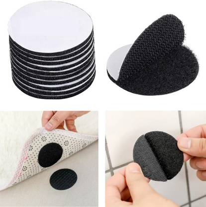 Maitri 10Pcs-Set 2inch/5cm Velcro 2 Sided Stickers,Mats,Rugs,Bed Sheets,Pillows,Couch Stick-on Velcro