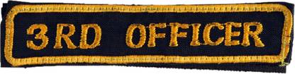 EMARINERSAPP MERCHANT NAVY THIRD OFFICER BLACK VELCRO Stick-on Velcro