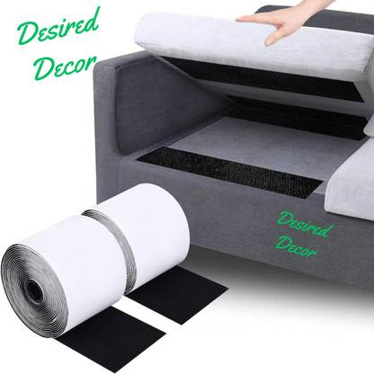 DESIRED DECOR Adhesive Hook & Loop Tape Roll Strips for Picture Tools Sofas Backs 3m each Stick-on Velcro