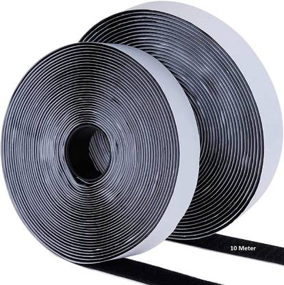 LAKSHMINARAYAN SALES 10 Meters x 25mm Non-Adhesive Hook Loop Tape Roll Fastener Tape for Sewing Craft Stick-on Velcro