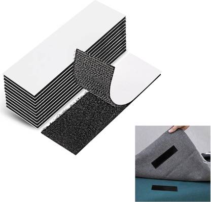 NIRMATSARAY 15 sets Hook and Loop Strips with Adhesive Strong Interlocking Tape Strip Stick-on Velcro