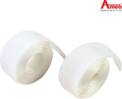 Ameo Nylon Hook And Loop Tape (20mm x 2 meter) |Fabric Fastener Interlocking Sew-on Velcro