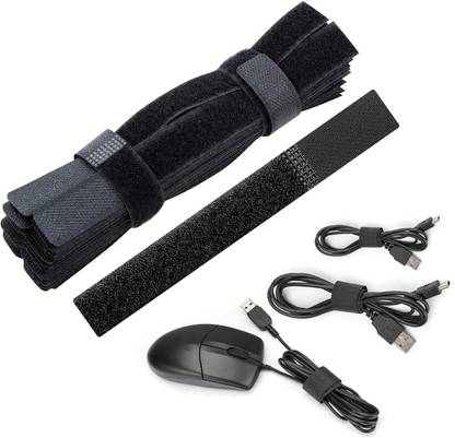 Wild Accessories Cable Ties Adjustable Wire Organizer for Laptop PC wires at Home, Office & more. Stick-on Velcro