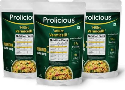 Prolicious High Protein & Fiber  | No Maida, No Rice, No Palm Oil| Plant Based Vermicelli 1200 g