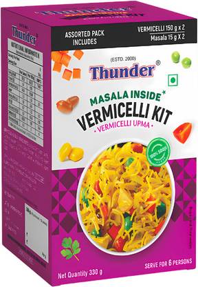 THUNDER  Kit No Maida, Ready to Cook with Masala, Serves 6 People Vermicelli 330 g