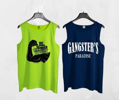 DevilsonS Poly Cotton Fabric Gym Vest