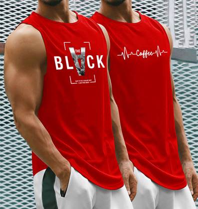 Cotton Blend Fabric Gym Vest
