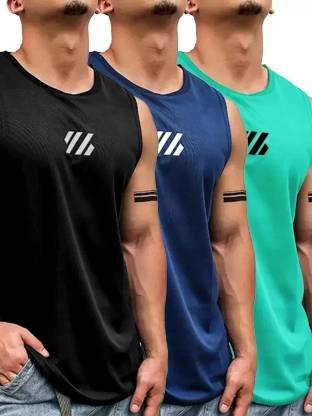 R ROCKIN TEES Self Design Men Round Neck Multicolor T-Shirt