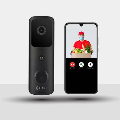 iPlug BellVue | Smart WiFi Video Door bell | Rechargeable |Two Way Talk | Night Vision Video Door Phone