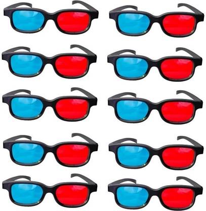 TS Best Quality Anaglyph Red-Blue 3D glass for Gaming-Movies-Magazine (10pieces) 3D Video Glasses