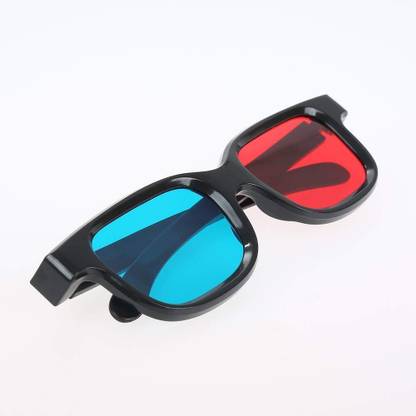 PLAY Red & Blue Anaglyph 3D Plastic Frame Glass for 3D Movie Books Mobile Video Glasses