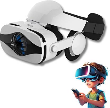 DRUMSTONE Fit VR 5F Headset with Cooling Fan - 3D Virtual Reality Glasses for Smartphones Video Glasses