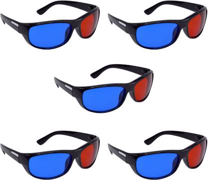 Redleaf New Version Anaglyph Red & Cyan 3D Glass Video Mobile & TV Pack of 5 3D Glasses Video Glasses