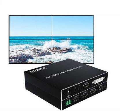 microware 1080P 2x2 Video Wall Controller 2x2 Screen Video Controller with 4 Output Ports 32 inch Blu-ray Player