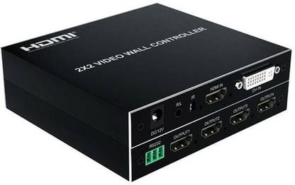 microware 1080P 2x2 Video Wall Controller with 4x1 Quad Screen and RS232 Control Media Streaming Device
