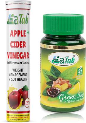 Ea Tab Apple Cider Vinegar in Effervescent Tablet & Get Green Tea 25 Tablets Vinegar