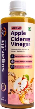 SUGARFIT Active Apple Cider Vinegar|Infused with Turmeric & Cinnamon to Boost Immunity Vinegar