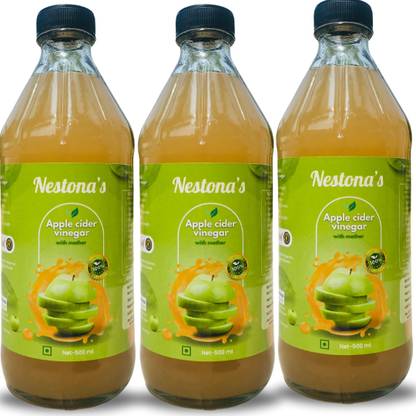 nestona Organic Apple Cider Vinegar 500 ml | ACV with mother | Unfiltered Vinegar