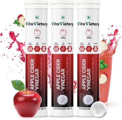 Vita Victory ACV FOR WEIGHT LOSS, 100% Pure Apple Cider Vinegar with mother, 60 Effervescent Vinegar