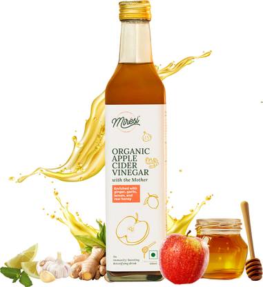 Miresi Organic ACV with 2x Mother Enriched & Ginger Garlic Lemon & Honey 500 ml Vinegar