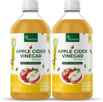 Herbal max Raw, Unfiltered & Unpasteurized Apple Cider Vinegar with Mother for Weight Loss Vinegar