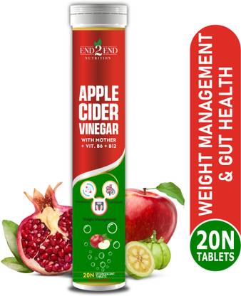 End2End Nutrition Apple Cider Vinegar (ACV) with Mother Vinegar for Weight Loss | Effervescent Vinegar