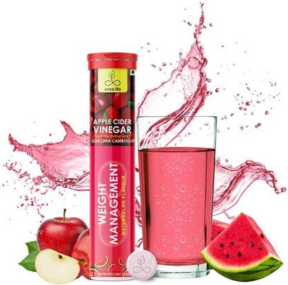 svaa.life 1000mg Apple Cider Vinegar Effervescent Tablets-Watermelon Flavour-One per day Vinegar
