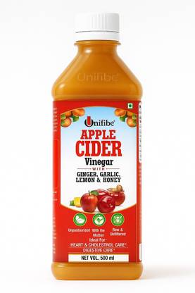 Unifibe Apple Cider Vinegar with Ginger, Garlic, Lemon & Honey (Natural, Unfiltered & With The ‘Mother’) Vinegar