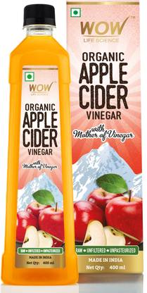 WOW Life Science Organic Apple Cider Vinegar - with strand of mother - not from concentrate Vinegar