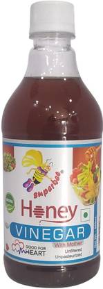 Super Bee Jamun Honey Vinegar Raw 100% Natural,Unfiltered,Undiluted and Unpasteurized,450 ml Vinegar