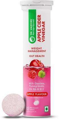 DR. VAIDYA'S Apple Cider Vinegar Effervescent Tablets - With Garcinia, Pomegranate Vinegar