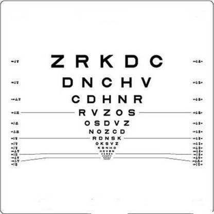 Eyevision Fiber Logmar Chart Vision Test Chart