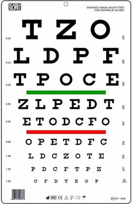 KASHSURG Snellen Translucent Distance Vision Testing Chart 20 Feet Pack of 1. Vision Test Chart