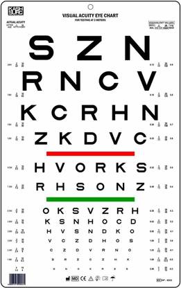 KASHSURG Logarithmic Sloan Visual Acuity Eye Chart Size (3Meter/10Feet)_174_Pack of 1 Vision Test Chart