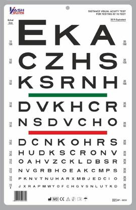 KASHSURG Snellen Visual Acuity Eye Chart for 10 Feet Chart 14 x 9 Inches
_163_Pack of 11 Vision Test Chart
